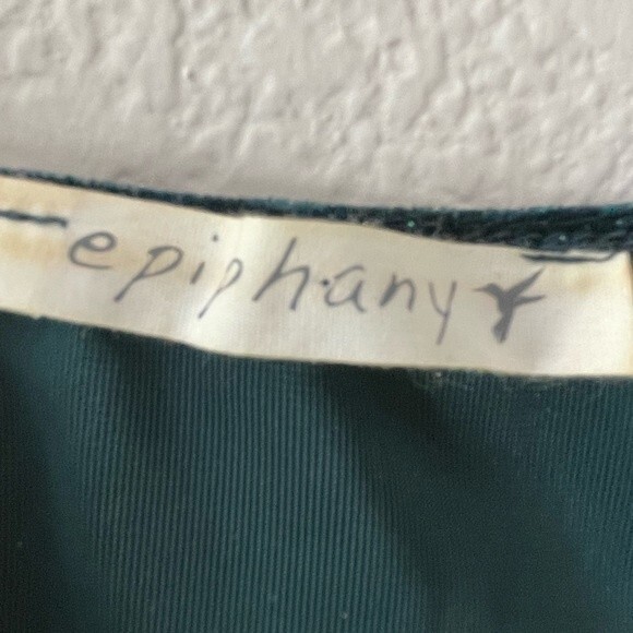 Epiphany Dark Green Sparkling Sleeveless Part Dress Soft Velvety Size Small - Picture 7 of 7